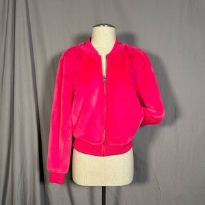 Guess faux fur bomber pink